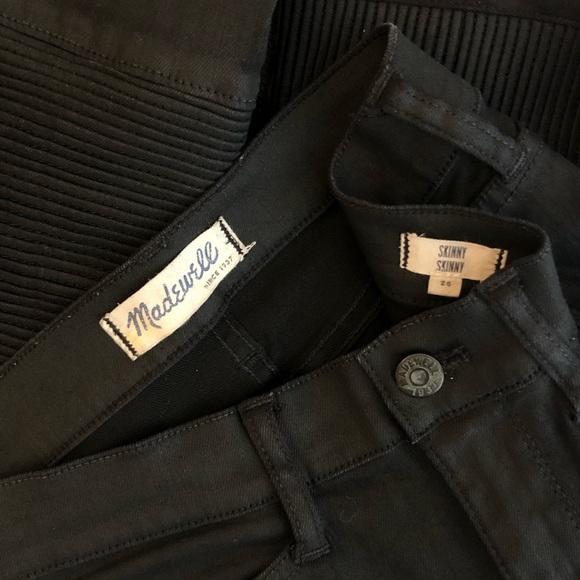 Madewell Jeans Skinny Coated Moto Black - Picture 6 of 7